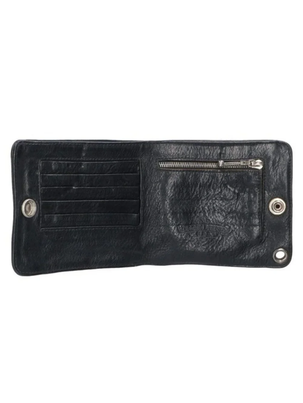 Chrome Hearts 1 Snap Cross Ball Button Leather Wallet